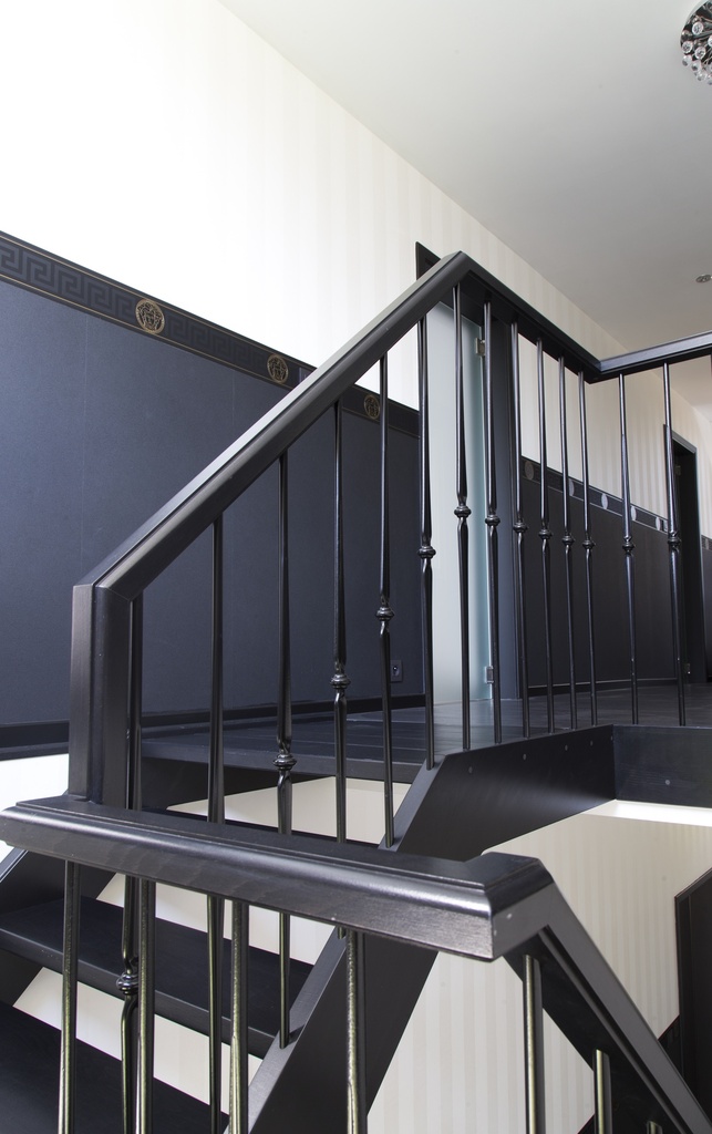 Escalier ouvert droit avec palier (Montenaken)